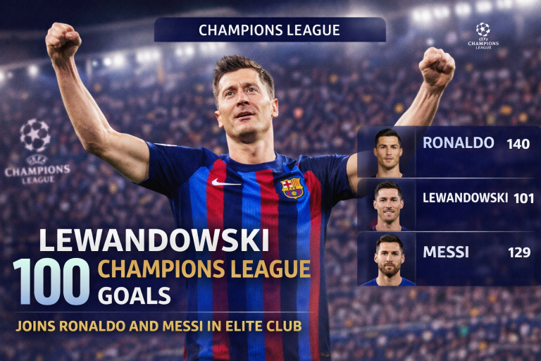 Lewandowski Bags 100th and 101st Champions League Goals as Barcelona Cruise Past Brest