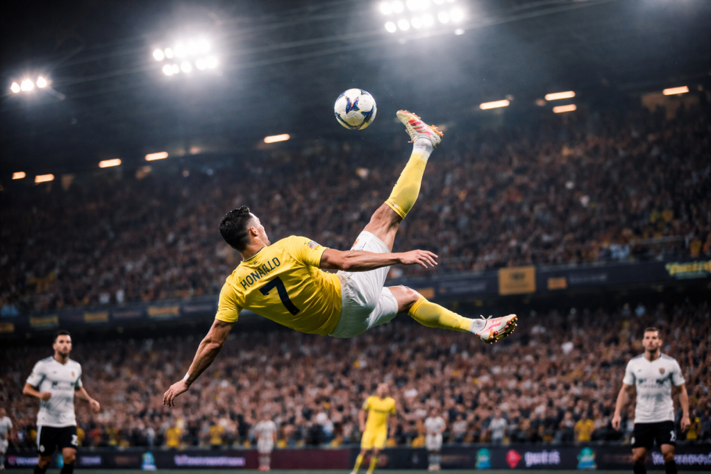 Ronaldo Shines With Iconic Bicycle